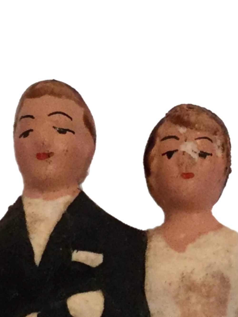Vintage Bride & Groom Ceramic Cake Topper - Picture 2 of 5